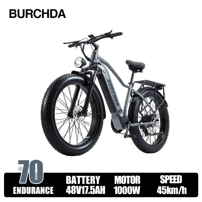 RX80 Electric Bike for Adults,1000W Motor 48V20AH Battery,26" All-Terrain Fat Tires,Mountain Snow Ebike,Off-Road Cycling