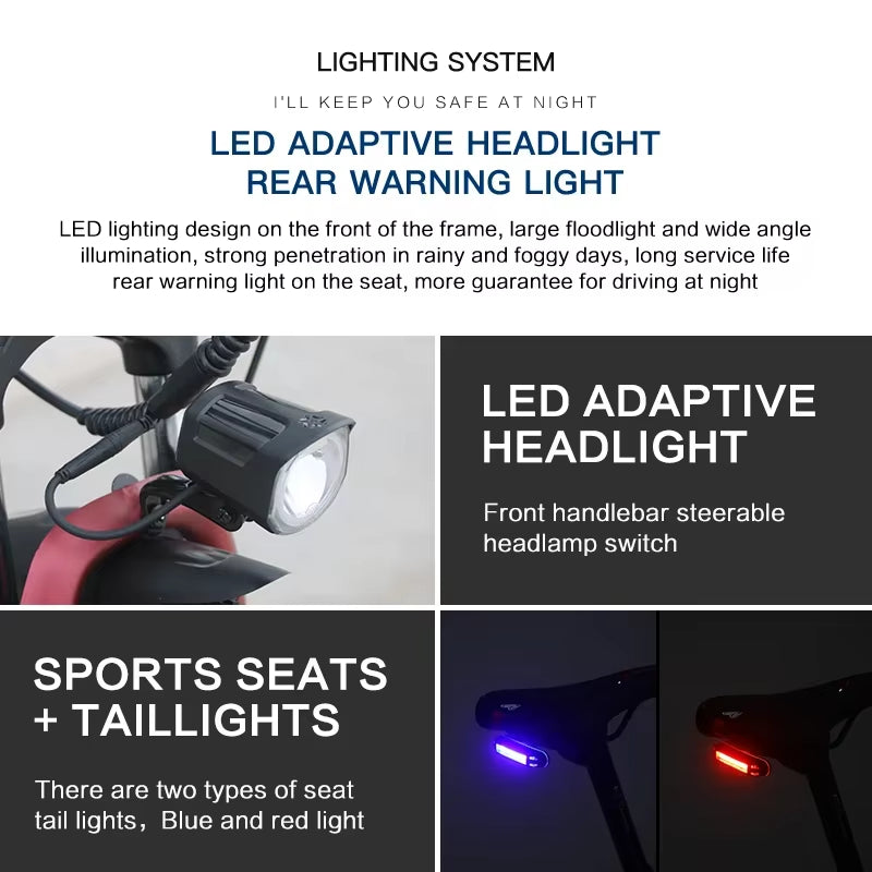 AKEZ Electric Bicycle 36V13AH Lithium Battery 350W Brushless Motor Adult E-Bike 26Inch Thin Tire Urban Commuting Electric Bike