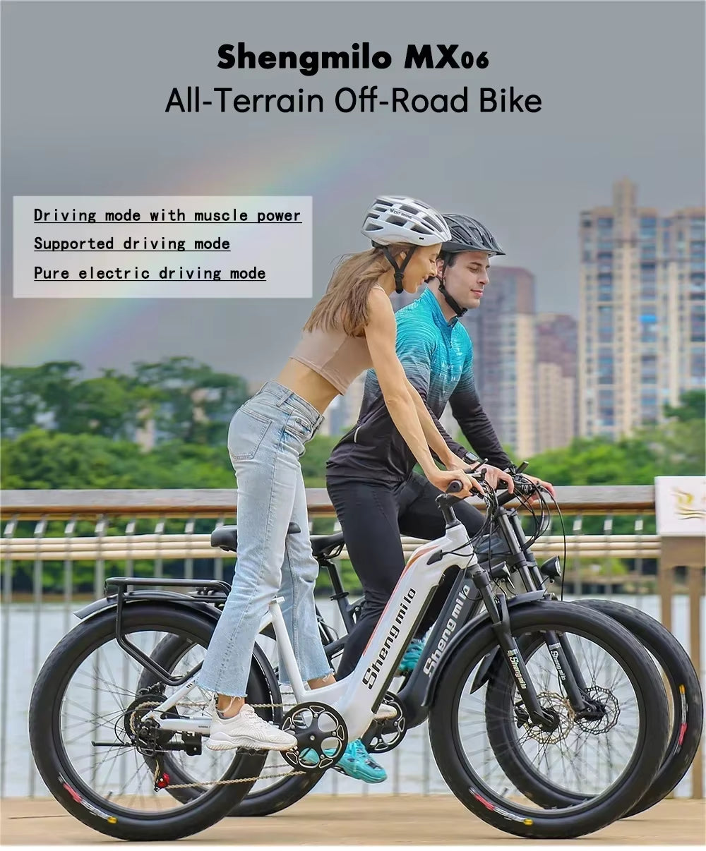 Electric Bicycle Shengmilo MX06 1000W Powerful Motor 48V17.5AH Lithium Battery E-Bike 26 Inch Adult City Commuting Electric Bike