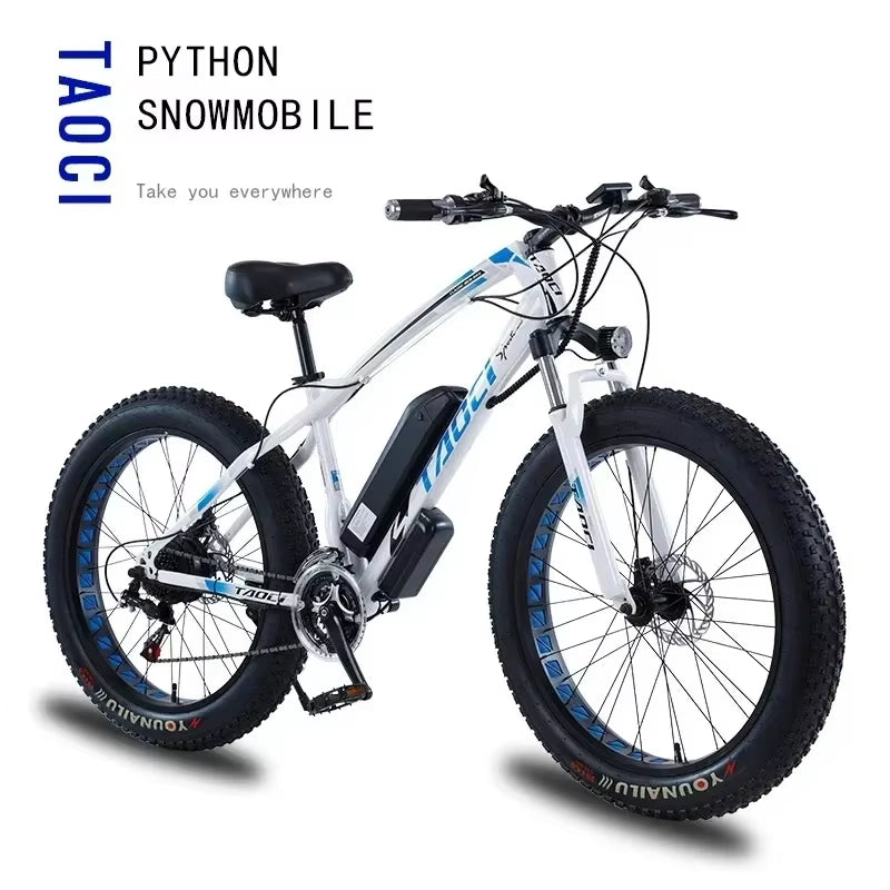 AKEZ City Electric Bicycle 750W Powerful Motor 48V13AH Battery 26*4.0 Tire Snow Electric Bike 21 Speed Mountain E-Bike