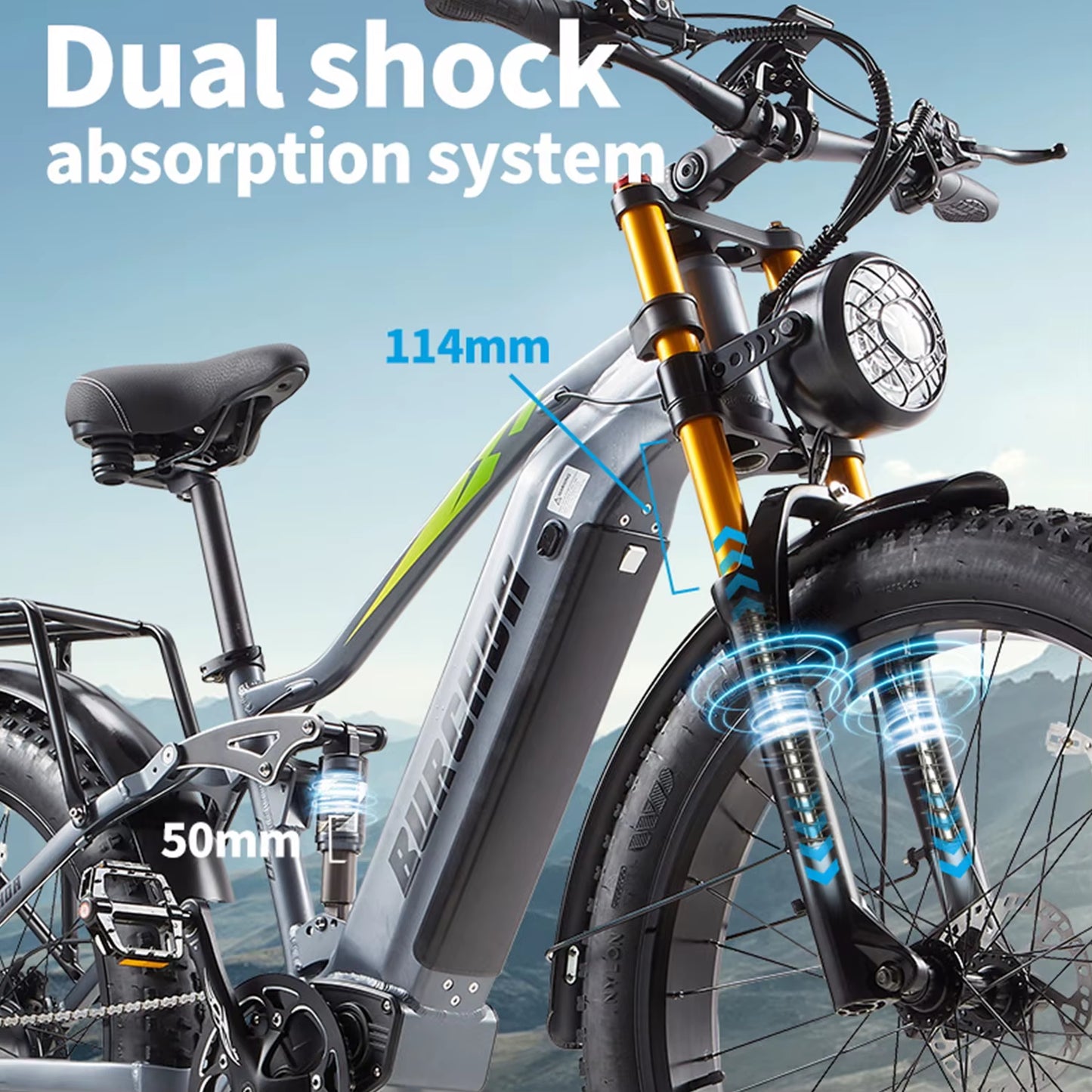 RX80 Electric Bike for Adults,1000W Motor 48V20AH Battery,26" All-Terrain Fat Tires,Mountain Snow Ebike,Off-Road Cycling