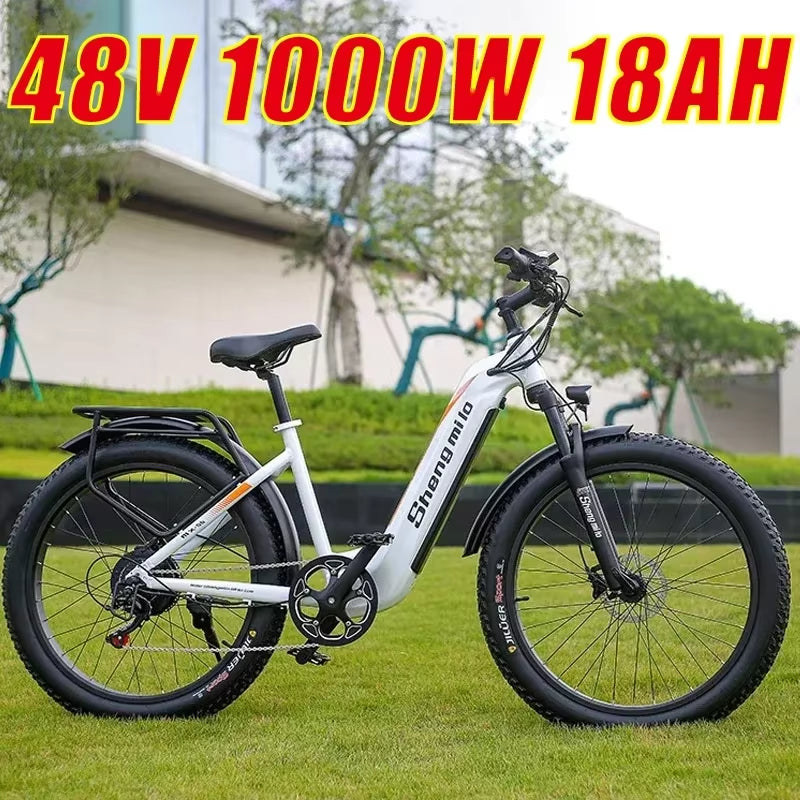 Electric Bicycle Shengmilo MX06 1000W Powerful Motor 48V17.5AH Lithium Battery E-Bike 26 Inch Adult City Commuting Electric Bike