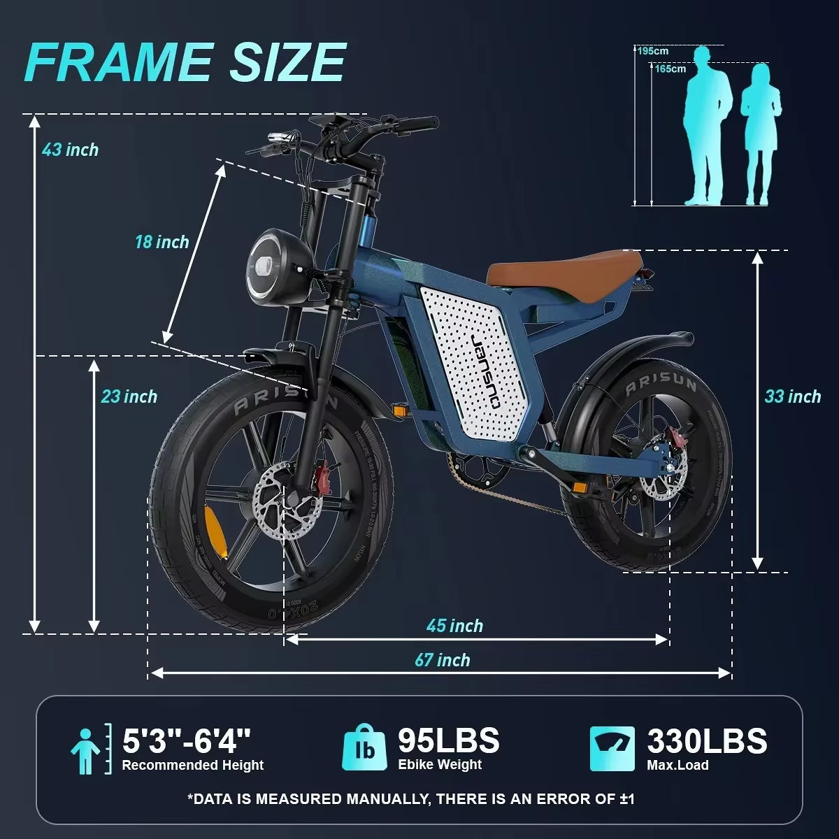 Jansno X60 E-Bike 1500W Dual Motor 48V23Ah Battery Large LCD Display Electric Bicycle Fat Tire Motorcycle Retro Electric Bike