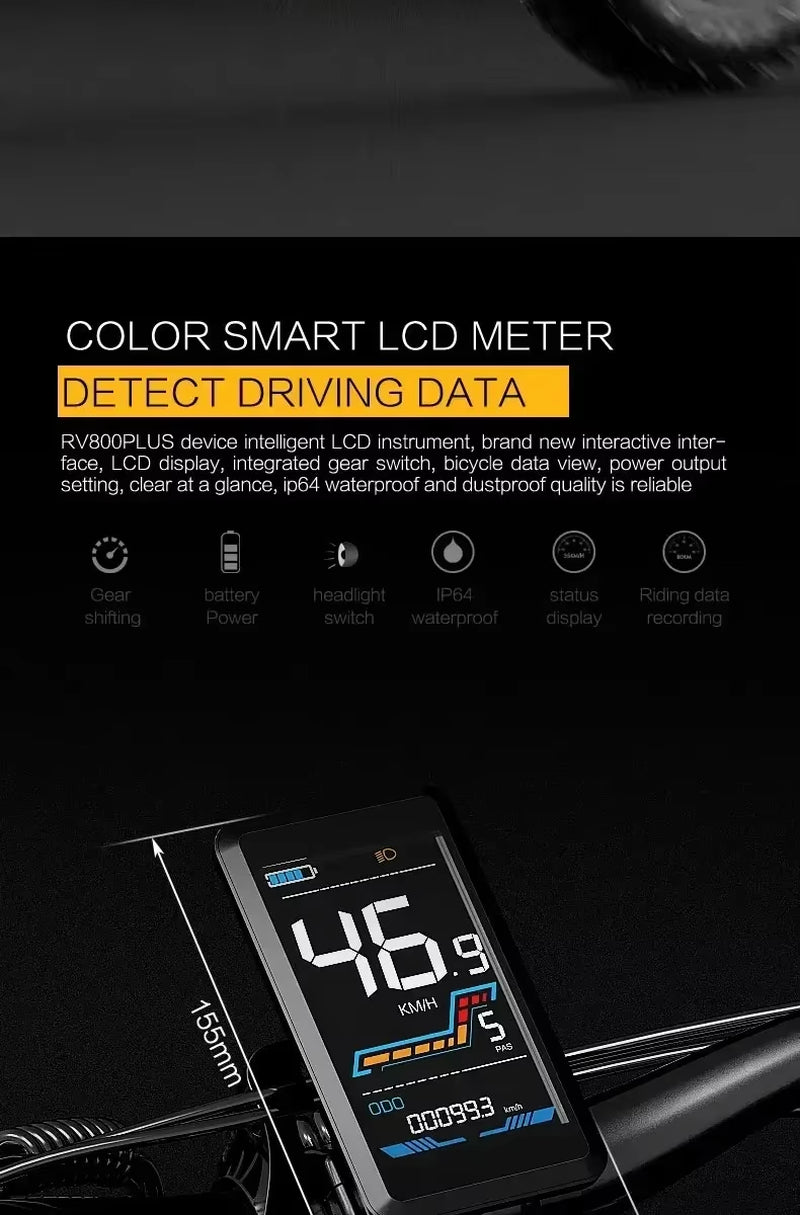 Electric Bike YX80 1500W Motor 48V23Ah Battery Adult Electric Bicycle 20Inch Fat Tire Hydraulic Brake Mountain Off-Road E-BIKE